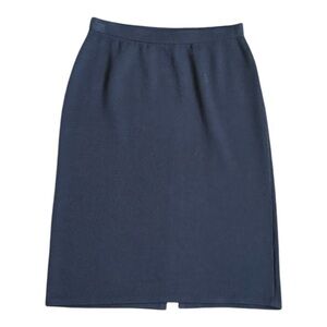 ST JOHN Navy Blue Knit Pencil Skirt Size 8 Business Casual Quiet‎ Luxury Basics